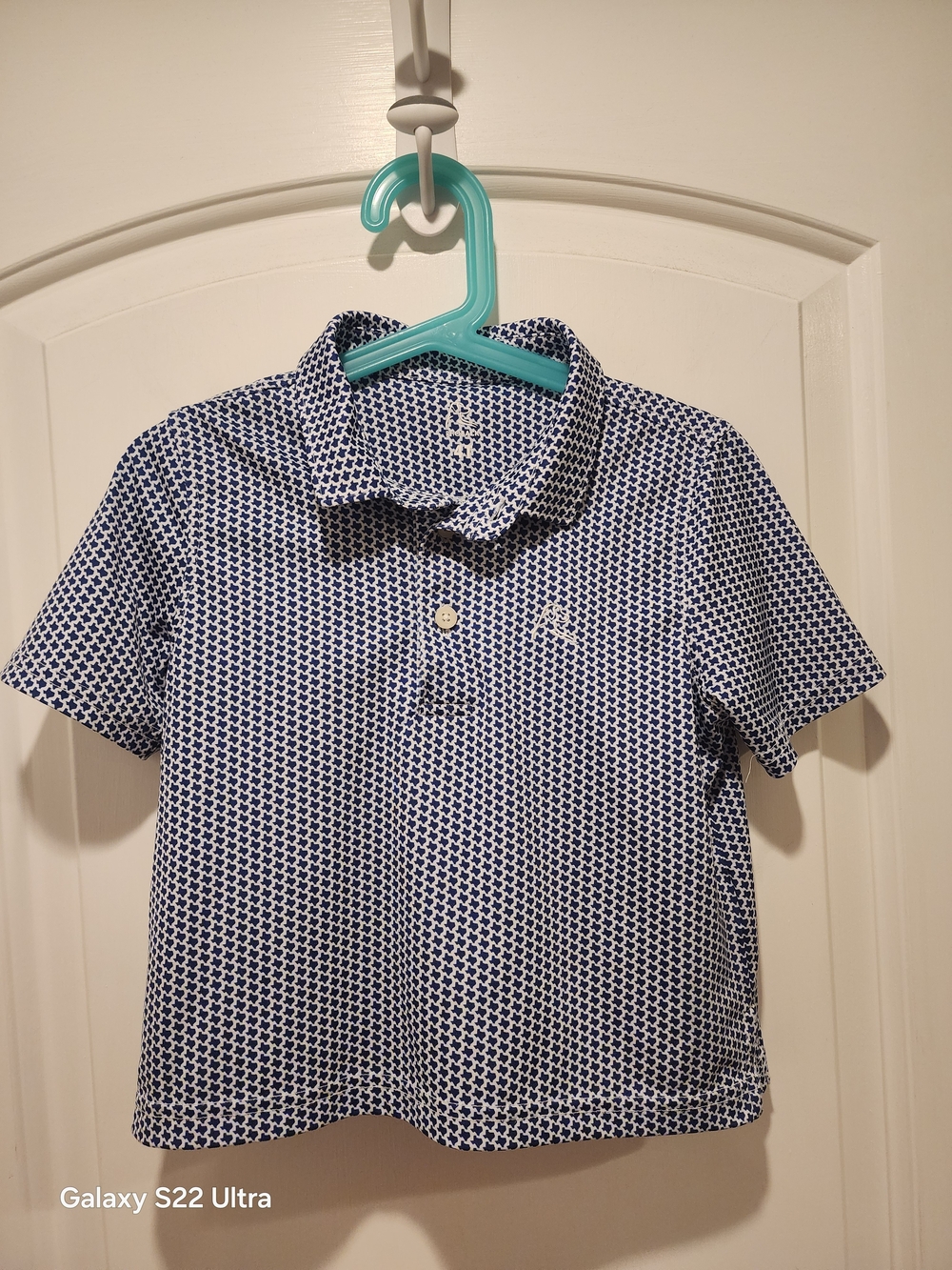 Rhoback Navy & White Geometric Kids Polo 4T